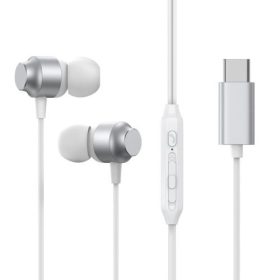   Joyroom Earphone Wired In-Ear Headphones with Remote and Microphone, Type-C USB, Silver EU (JR-EC06)