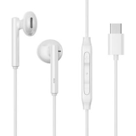   Joyroom Earphone Wired In-Ear Headphones with Remote and Microphone, Type-C USB, White EU (JR-EC06)