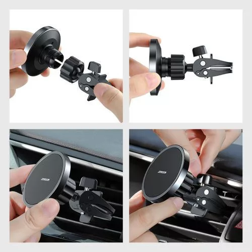 Joyroom Car Mount Wireless Charger MagSafe Clamp Holder (Air Outlet Verison) 4.5-6.7 inch, 15W, Black (JR-ZS240-AIR)