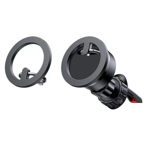 Joyroom Car Moun Magnetict Multifuctional Kit for Air Outlet (Car Holder, Magnetic Ring, Magnetic Cap) Black (JR-ZS294)
