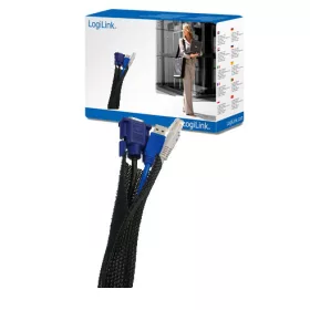 LogiLink rugalmas kábelrendező fekete (KAB0006)