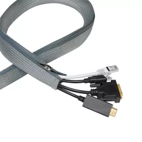   Logilink Kábelhüvely cipzárral, poliészter, O 30 mm, szürke, 1 m (KAB0071)