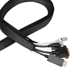   Logilink Kábelhüvely cipzárral, Poliészter, O 50 mm, fekete, 5 m