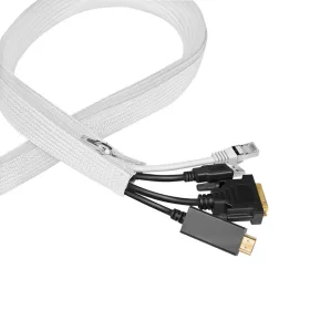   Logilink Kábelhüvely cipzárral, Poliészter, O 50 mm, fehér, 5 m (KAB0091)