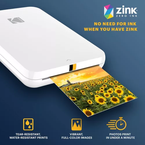Kodak Step Slim mobilnyomtató, (Android/IOS) Zink 2x3" papírméret, fehér