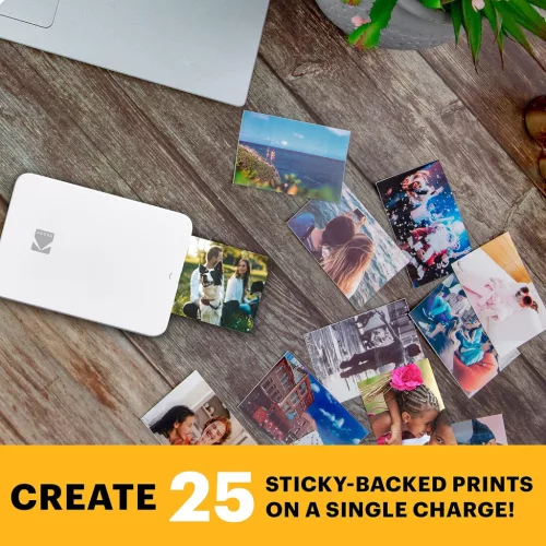 Kodak Step Slim mobilnyomtató, (Android/IOS) Zink 2x3" papírméret, fehér