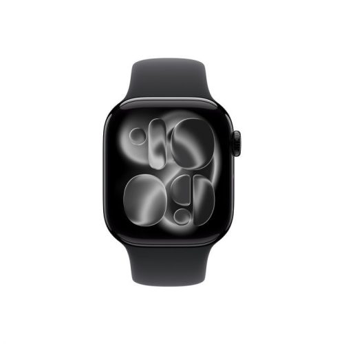 Apple Watch Series 11 GPS – 42 mm-es Kozmoszfekete alumíniumtok - Fekete sportpánt – M/L