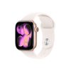 Apple Watch Series 11 GPS – 46 mm-es Rozéarany alumíniumtok - Lágy rózsaszín sportpánt – S/M