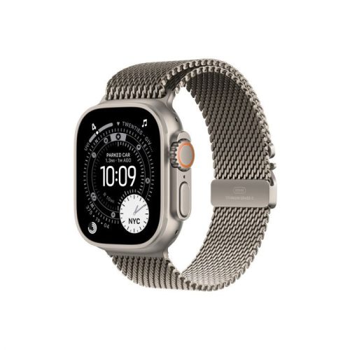 Apple Watch Ultra 3 GPS + Cellular – 49 mm-es Natúr titántok - Natúr titán milánói szíj – M