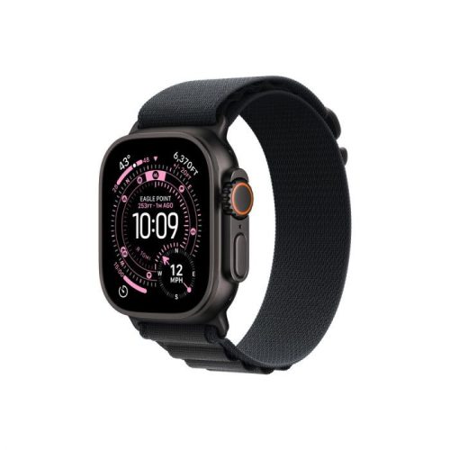 Apple Watch Ultra 3 GPS + Cellular – 49 mm-es Fekete titántok - Fekete alpesi pánt – L