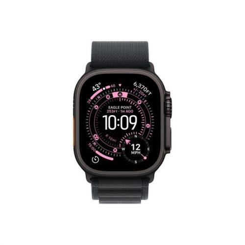 Apple Watch Ultra 3 GPS + Cellular – 49 mm-es Fekete titántok - Fekete alpesi pánt – L