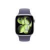Apple Watch Series 11 GPS + Cellular – 42 mm-es Ezüst alumíniumtok - Ködös lila sportpánt S/M