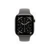 Apple Watch Series 11 GPS + Cellular – 46 mm-es Natúr titántok - Kőszürke sportszíjjal - M/L
