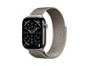 Apple Watch Series 11 GPS + Cellular – 46 mm-es Natúr titántok - Natúr milánói szíj S/M