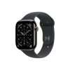 Apple Watch Series 11 GPS + Cellular – 46 mm-es Palaszürke titántok - Éjfekete sportszíj – S/M