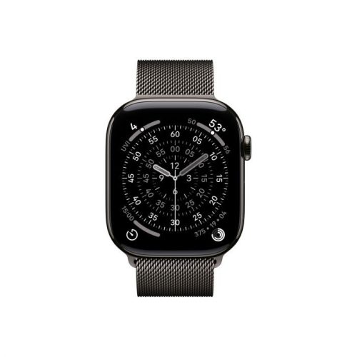 Apple Watch Series 11 GPS + Cellular – 46 mm-es Palaszürke titántok - Palaszürke milánói szíj M/L