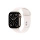 Apple Watch Series 11 GPS + Cellular – 46 mm-es Aranyszínű titántok - Lágy rózsaszín sportszíj – S/M