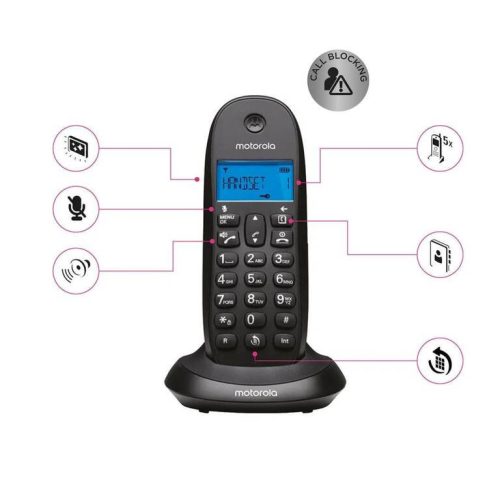 Motorola C1001CB+ fekete DECT telefon