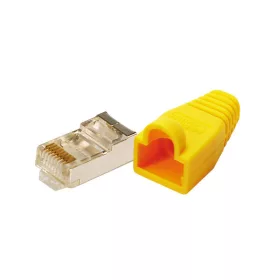   Logilink CAT-5 Moduláris csatlakozó, árnyékolt, törésgátlóval 100db, sárga (MP0015)