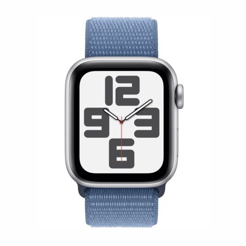 APPLE WATCH SE 2ND GENERATION 2023 (GPS) 40MM SILVER ALUMINUM CASE WITH WINTER BLUE SPORT LOOP - ADJUSTABLE - SILVER