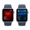 APPLE WATCH SE 2ND GENERATION 2023 (GPS) 44MM SILVER ALUMINUM CASE WITH STORM BLUE SPORT BAND - S/M - SILVER