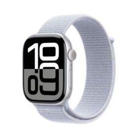  Apple Watch Series 10 GPS 46mm Ezüst Aluminium Tok, Fakókék Sportpánt (Textil szíj)