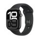 APPLE WATCH SERIES 10 GPS 46MM KOZMOSZFEKETE ALUMÍNIUMTOK, FEKETE SPORTSZÍJ S/M MÉRET (MWWP3)