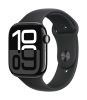 Apple Watch Series 10 GPS 46mm Fekete Aluminium Tok, Fekete Sportszíj (Szilikon szíj) M/L
