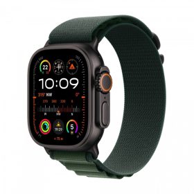   Apple Watch Ultra 2 49mm GPS + Cellular Fekete Titánium Tok, Sötétzöld Színű Alpesi Szíj - L