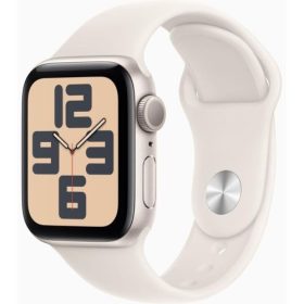   Apple Watch SE 40mm (2024) Csillagfény Aluminium Tok, Csillagfény Sportszíj (Szilikon szíj) S/M