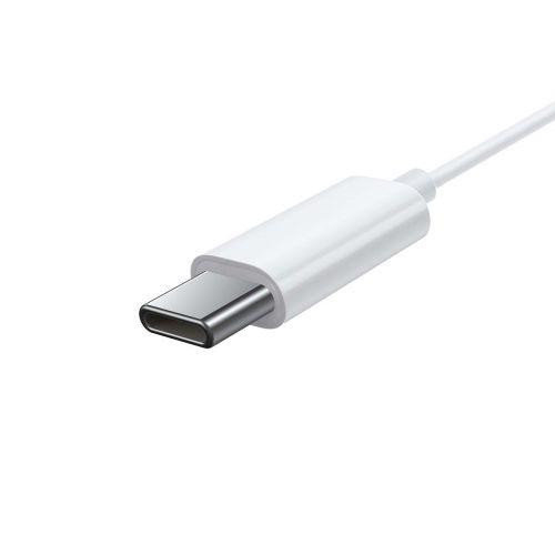 Vezetékes sztereó fülhallgató, USB Type-C, mikrofon, felvevő gomb, hangerő szabályzó, Baseus Encok C17, fehér