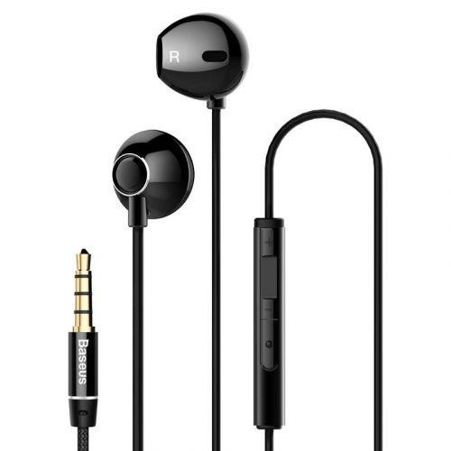 Baseus fülhallgató, Encok H06, lateral-in-ear, mini jack, vezetékes, fekete