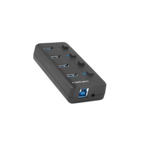   Natec Mantis HUB USB 3.0 4-port ki/be kapcsolóval AC adapterrel
