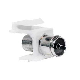   Logilink TV/SAT keystone csatlakozó, IEC/F - F-Type/F, 75 Ohm, fehér (NK0020)