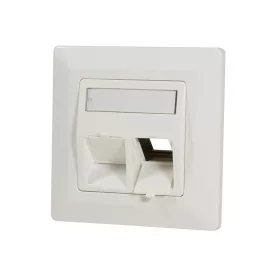   Logilink Előlap 2 Keystone jack csatlakozóhoz, 45 -os kimenet, fehér (NK4021)