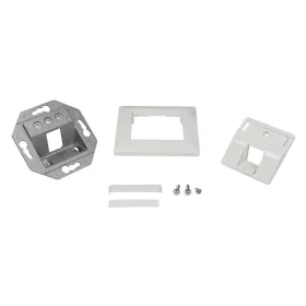   Logilink Előlap 1 Keystone jack csatlakozóhoz, 45 -os kimenet, fehér (NK4027)