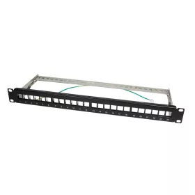   Logilink 19" Patch panel 24 Keystone jack csatlakozóhoz, 1U, fekete