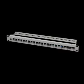   Logilink 19" Patch panel 24 keystone csatlakozóhoz, hátsó kábelkezelővel
