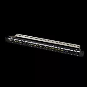   Logilink 9" Patch panel 24 keystone jack csatlakozóhoz, hátsó kábelkezelővel (NK4058)
