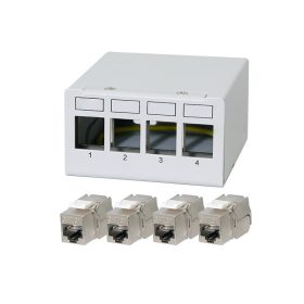 Logilink 4 portos patchpanel 4 Cat.6A Keystone modullal