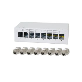 Logilink 8 portos patchpanel 8 Cat.6A Keystone modullal