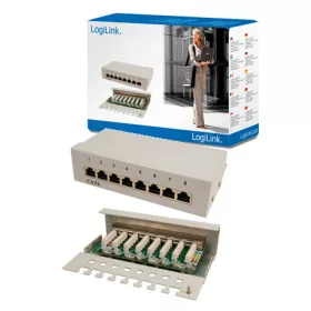   LogiLink Patch Panel 8 Port CAT6 árnyékolt szürke (NP0016A)