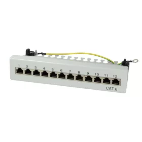   Logilink Cat.6 Patch Panel 12 port árnyékolt, asztali, világosszürke