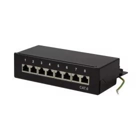   Logilink Cat.6 Patch Panel 8 portos árnyékolt, asztali, fekete (NP0017B)