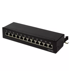   Logilink Cat.6A Patch Panel 12 portos árnyékolt, asztali, fekete