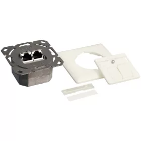   LogiLink Cat.6A fali aljzat 2 x RJ45, árnyékolt, fehér (NP0021)