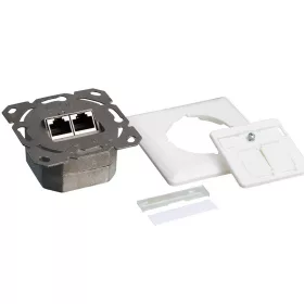   Fali hálózati csatlakozó doboz, CAT6 Ral 9003, LogiLink NP0039