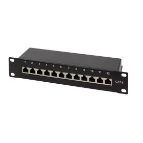 Logilink Cat.6 patch panel 12-port 10", STP, fekete