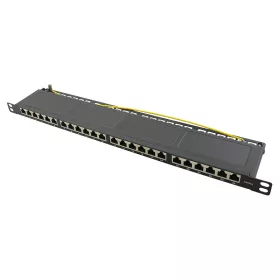   Logilink Cat.6A Patch Panel 24-port STP, fekete, fél egység magasságú