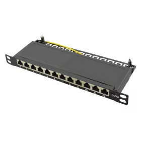   Logilink Cat.6A Patch Panel 12-port 10", STP, fél egység magasság, fekete